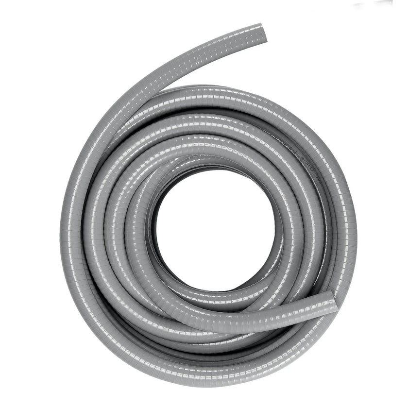 VEVOR 1-Inch Flexible Electrical Conduit, 100 ft, PVC Liquid-Tight Conduit Non-Metallic with 5 Straight and 5 90-Degree Conduit Connector Fittings, for Air Conditioning Motor Controller Pump, IP65