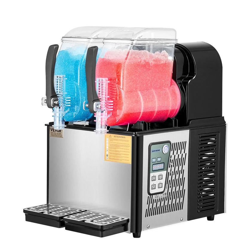 VEVOR 4Lx2 Tank Commercial Slushy Machine Margarita Smoothie Frozen Drink Maker