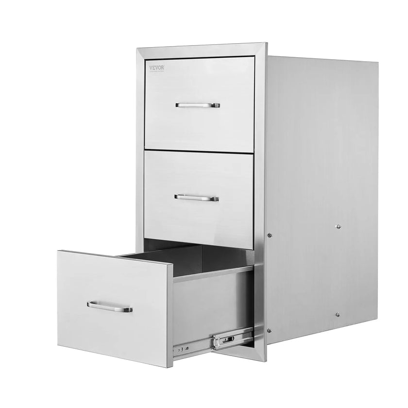 VEVOR Outdoor Kitchen Drawers Triple BBQ Access Drawers Island 18.5x22.5x22.5 in