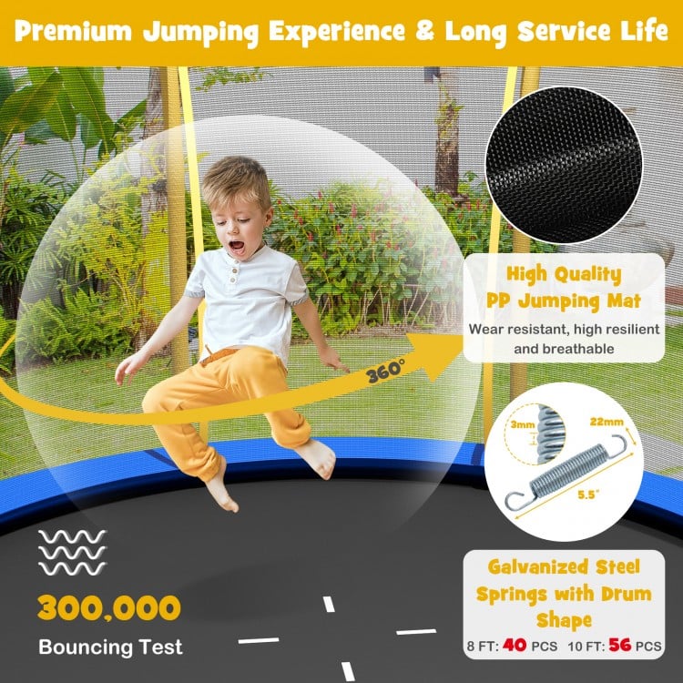 10 Feet Unique Flower Shape Trampoline with Galvanized Steel Frame-Yellow