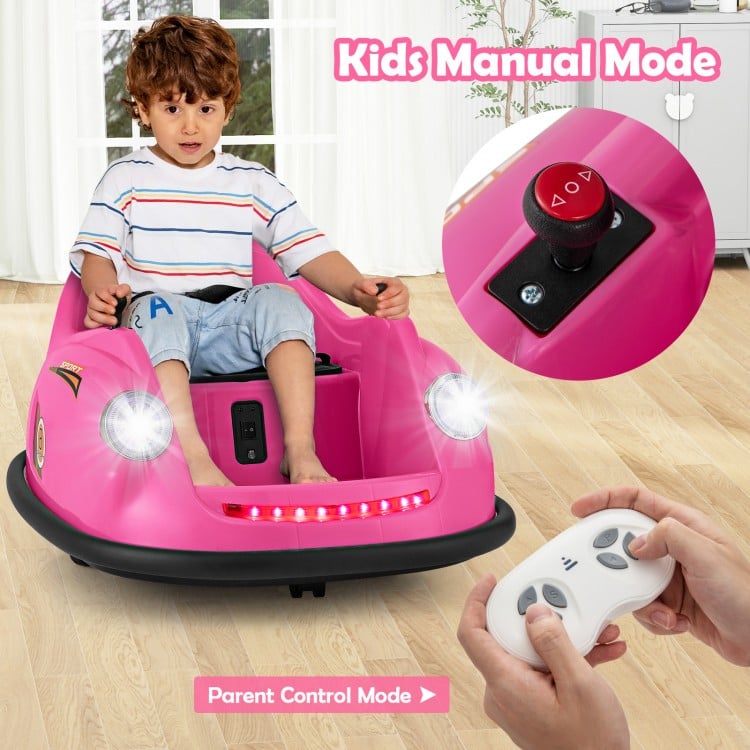12V Electric Kids Ride on Bumper Car Battery Powered Bumping Car with Remote Control-Pink