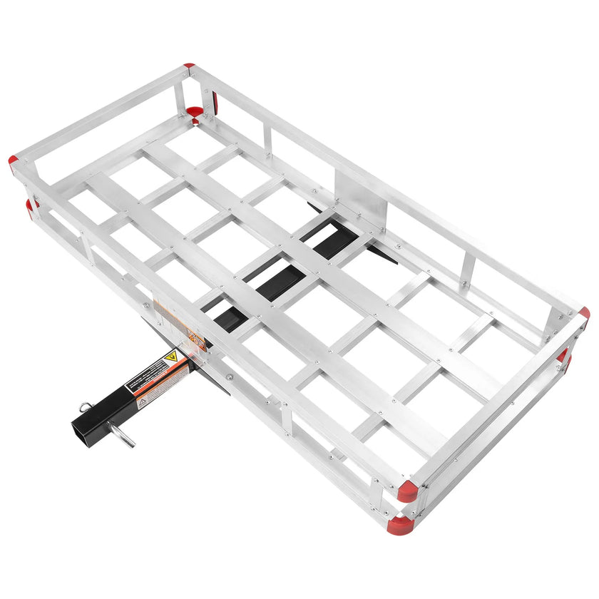 VEVOR 49.4 x 22.4 x 7.1 in Hitch Cargo Carrier, 500lb Capacity Trailer Hitch Mount Aluminum Cargo Basket, Luggage Carrier Rack Fits 2