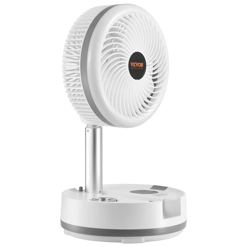 VEVOR 10 inch Foldable Rechargeable Oscillating Fan 3 in 1 Remote 9 Speeds