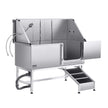 VEVOR 62 Inch Dog Grooming Bath Tub Stainless Steel w Ramp Water Filter