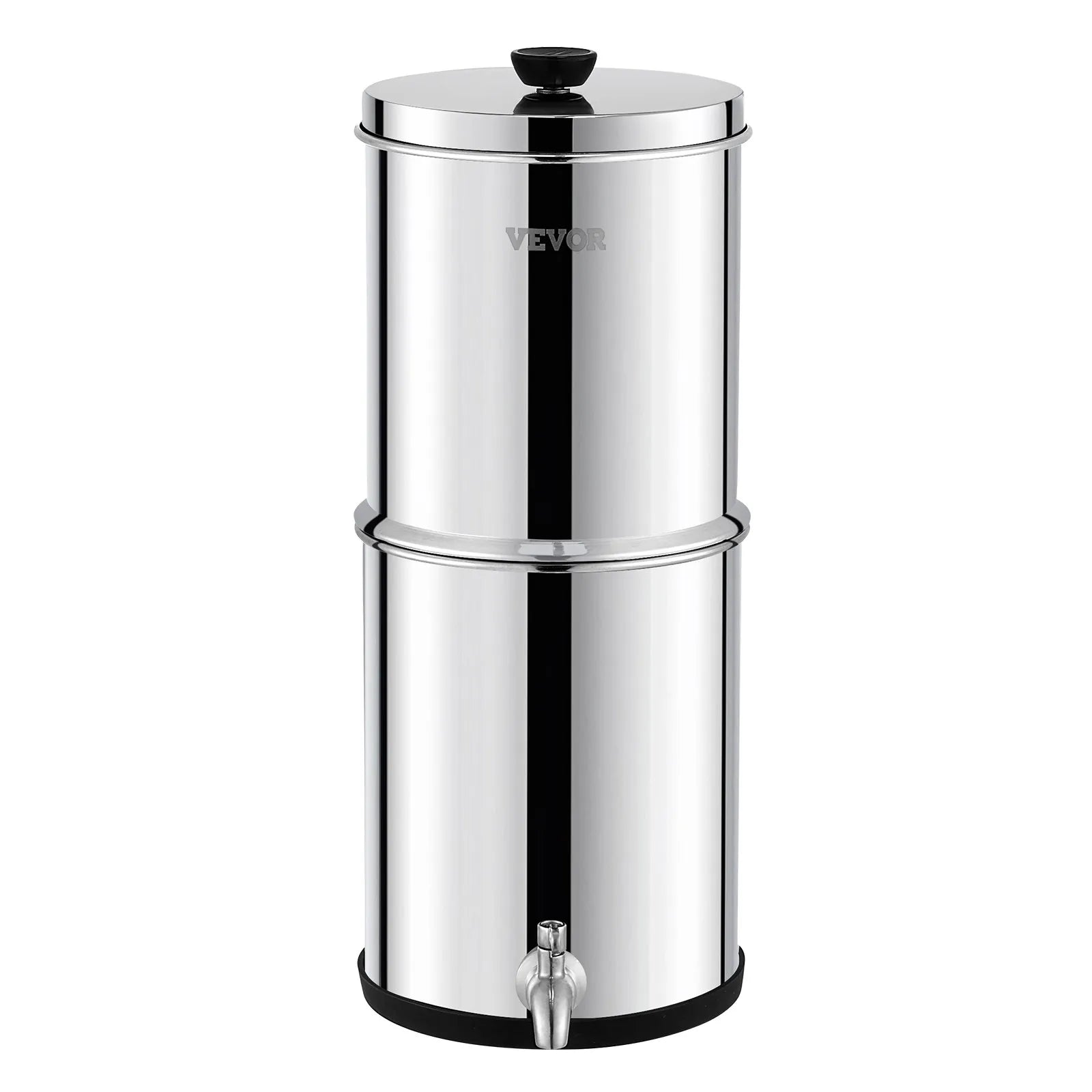 VEVOR 1.5G Gravity-fed Water Filter Countertop System Stainless Steel 2 Filters