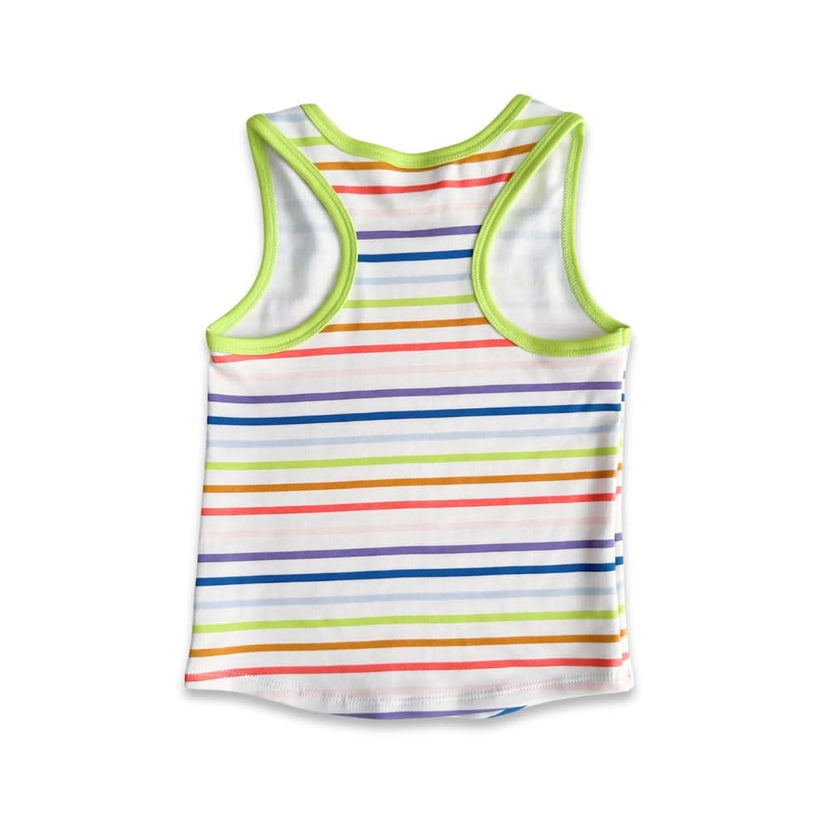 Kids' Bamboo Racerback Tank | Rainbow Stripe