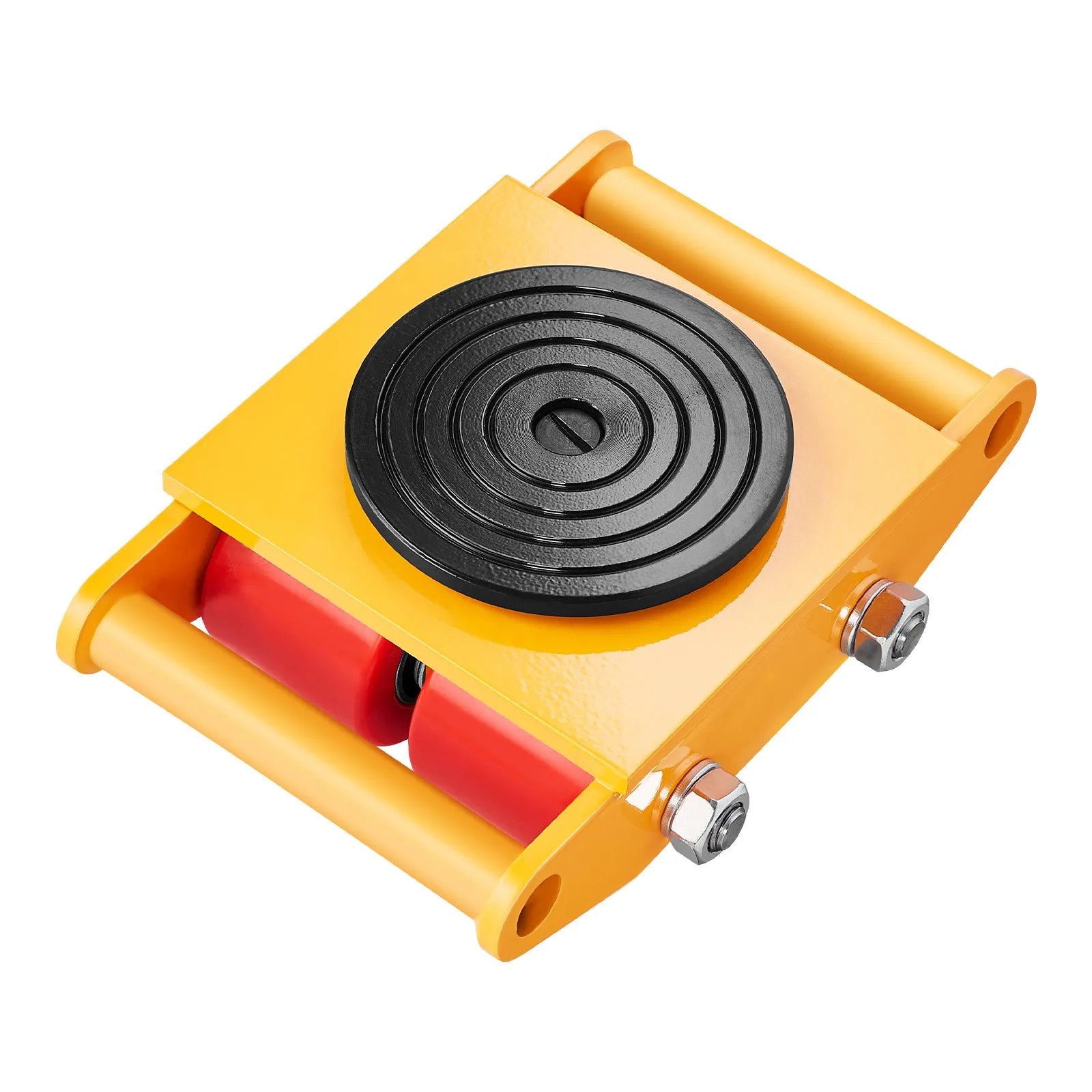 VEVOR 4PCS Machinery Skate Dolly, 17637LBS/8T Industrial Machinery Mover, Heavy Duty Carbon Steel Machinery Moving Skate with 4 PU Wheels and 360° Rotation Non-Slip Cap for Warehouse Workshop Factory