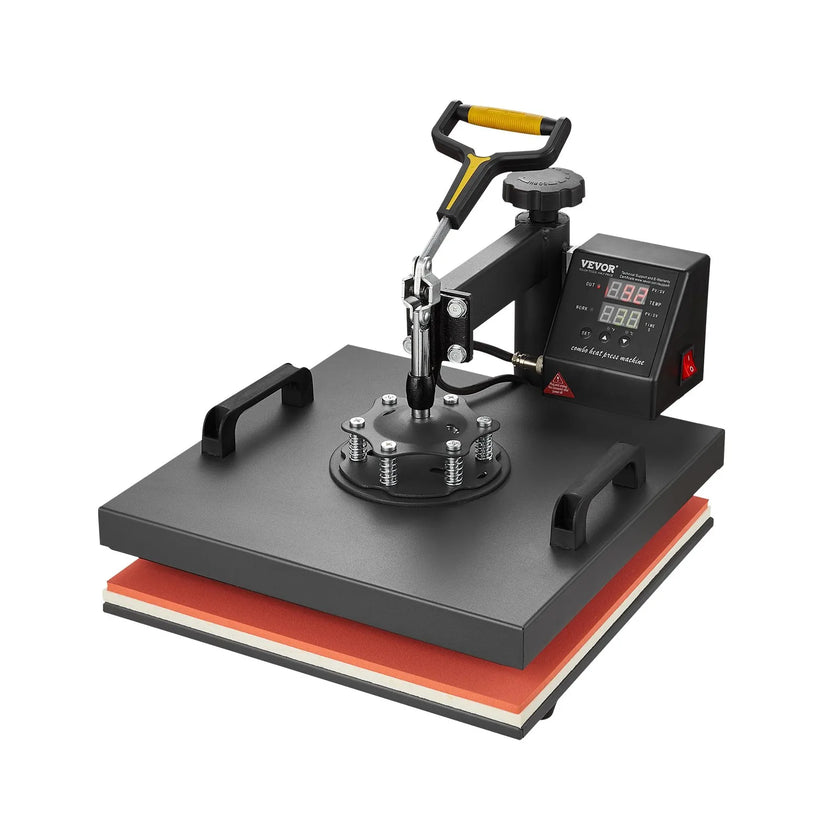 Heat Press Machine 2-In-1 15x15in Sublimation Print Transfer DIY T-shirt Cap