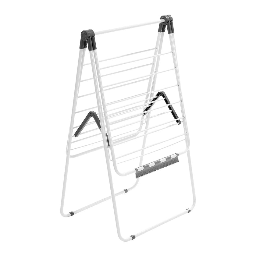 VEVOR 2-Tier Foldable Clothes Drying Rack with Sock Clips & 21 Drying Rods White