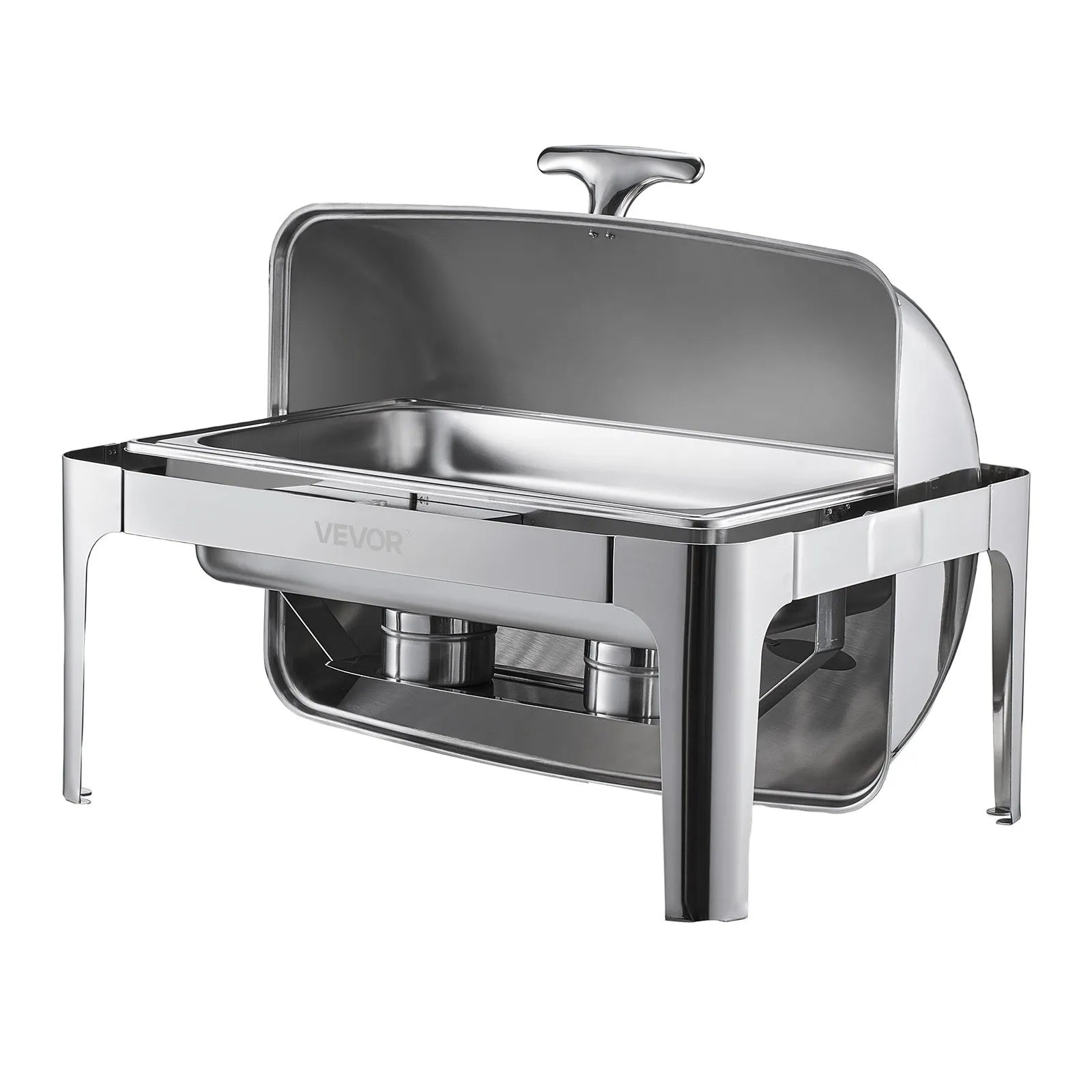 VEVOR 9Qt Rectangle Roll Top Chafing Dish Set with Full-Size Pan Stainless Steel