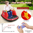 12V Electric Kids Ride On Bumper Car with Flashing Lights for Toddlers-Red