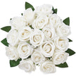 VEVOR 60 Pcs White Rose Artificial Flowers Realistic Bouquet for Xmas Home Decor