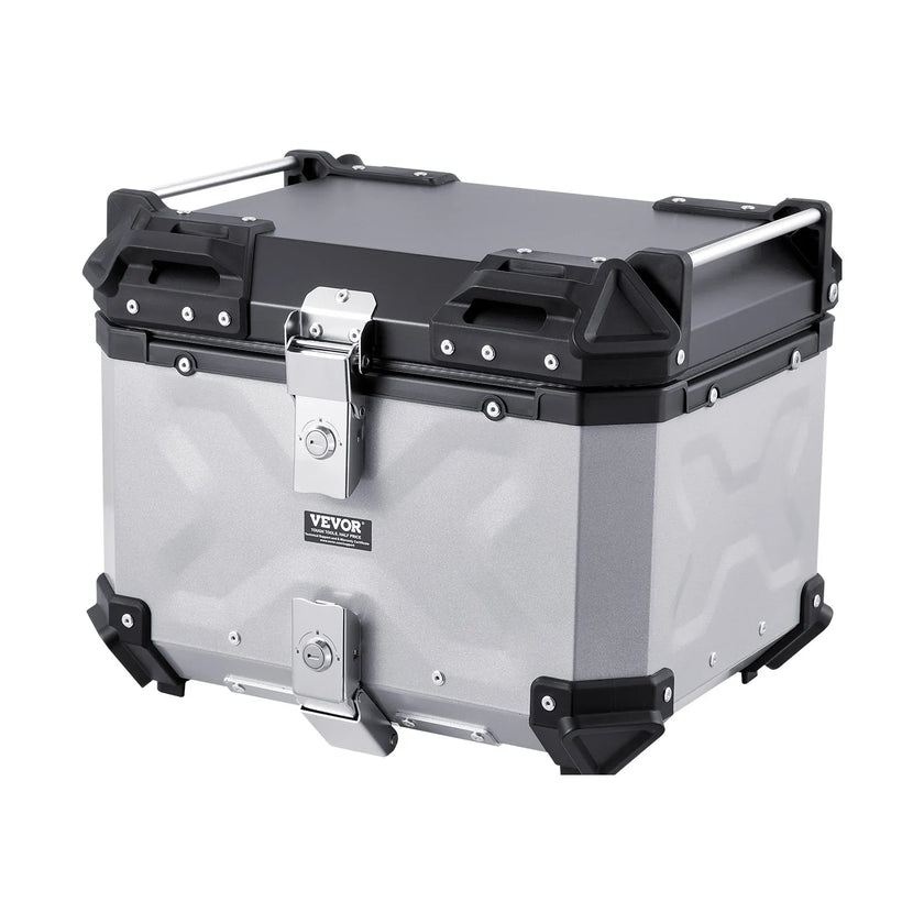 VEVOR 45L Motorcycle Top Case Universal Motorbike Tail Box with Leather Lining