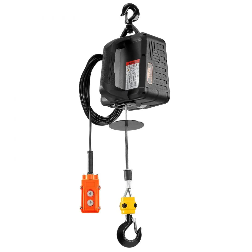 VEVOR 3-in-1 Electric Hoist Winch, 1100 lbs 1500W Portable Power Winch Crane, 22.9 ft Lifting Height, 13 ft/min with Wired and Wireless Remote Control, for Garage, Warehouse, Factory Lifting Towing
