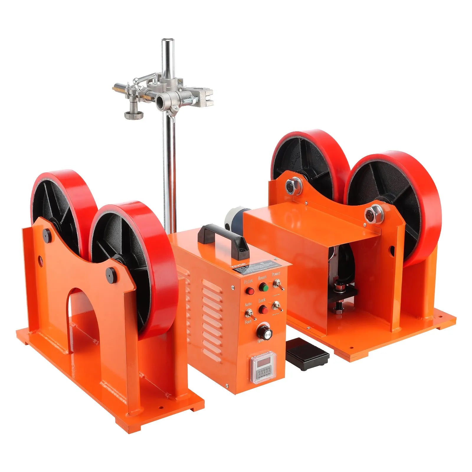 VEVOR 110V Turning Rolls Linkage Roller, 1000KG/2205LBS Loading Welding Turning Roll, 25-1400mm Diameter, 80-1600 mm/min Rotary Welding Positioner & Welding Torch Stand for Welding Equipment Support