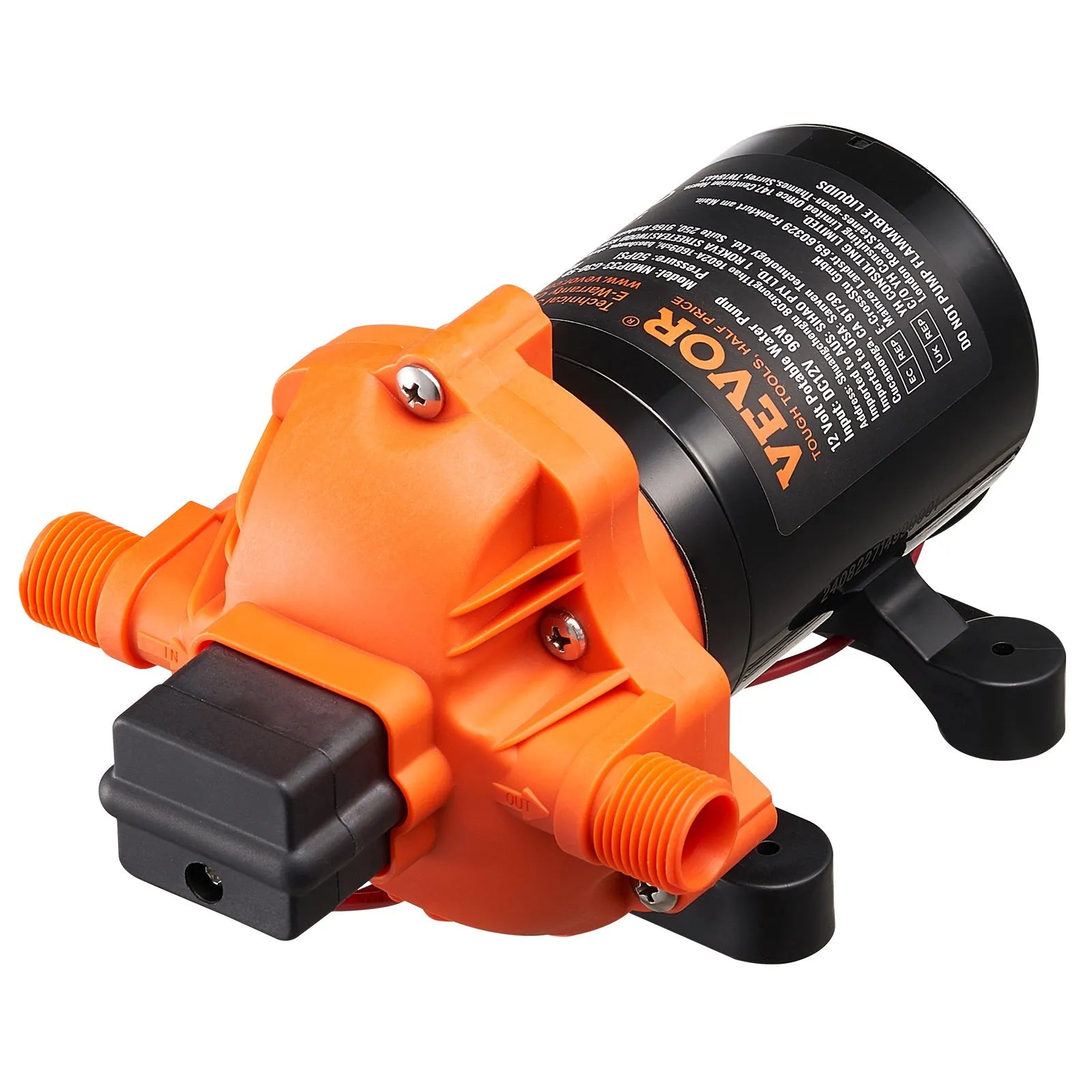 VEVOR 12V Diaphragm Pump 3GPM 11.36 L/min 3-Chamber Water Pump Pressure Switch