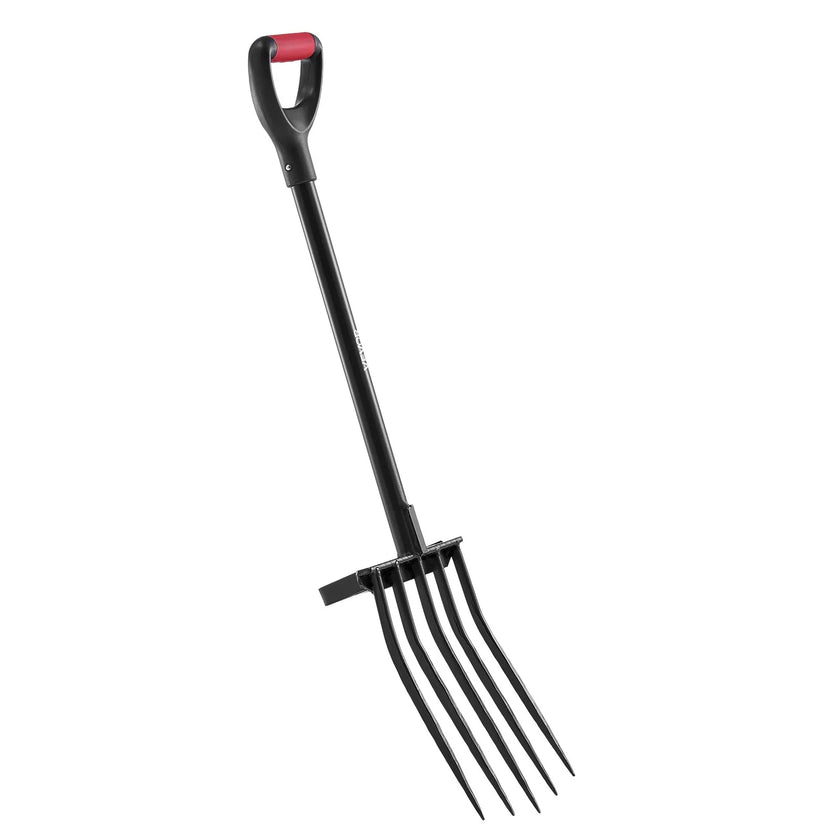 VEVOR 5 Tines Garden Fork Metal Handle 41 in Spading Pitchfork Y Grip Heavy Duty