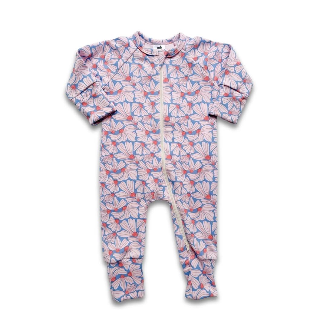 Bamboo Baby Zipper Footed Onesie | Saltwater Floral