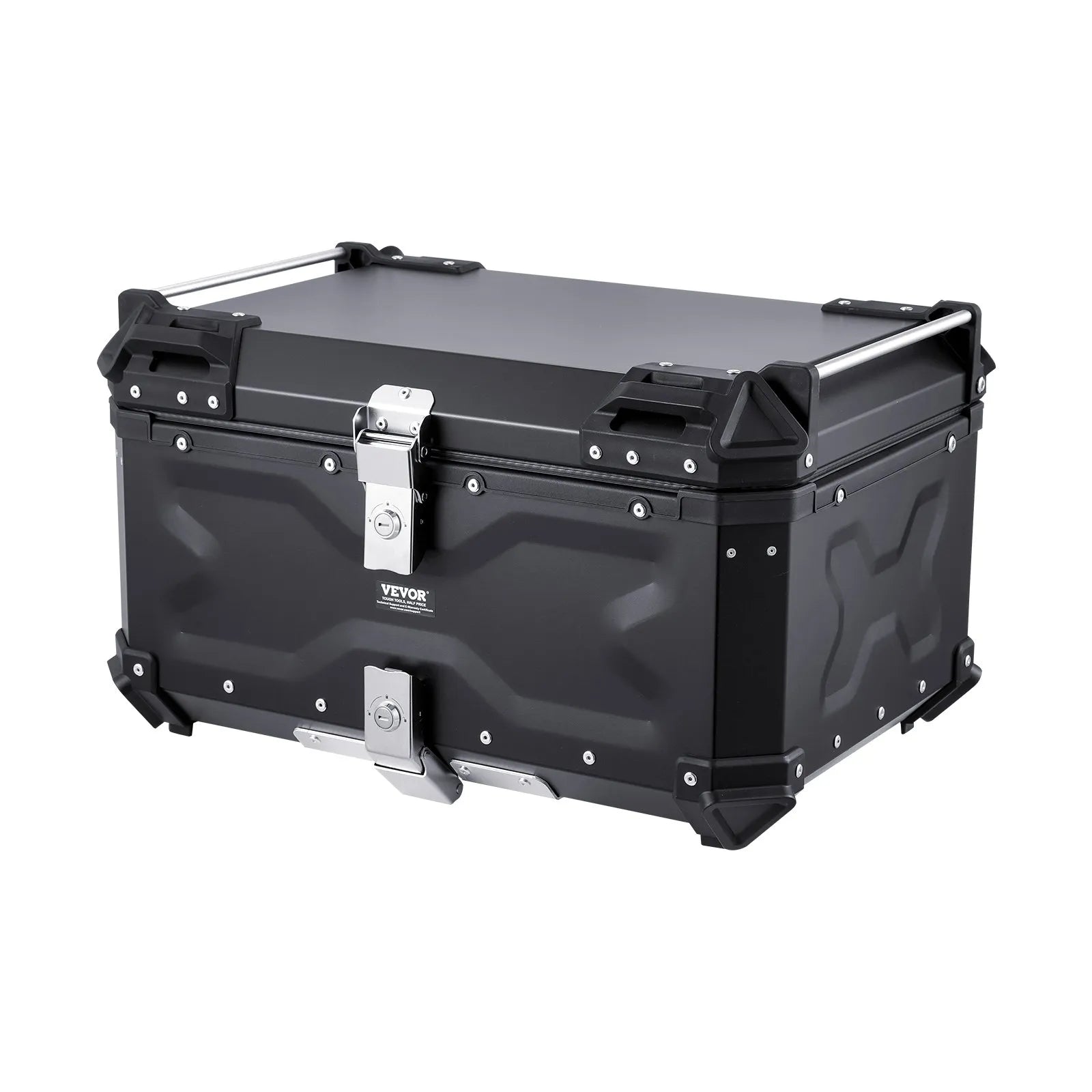 VEVOR 65L Motorcycle Top Case Universal Motorbike Tail Box with Leather Lining