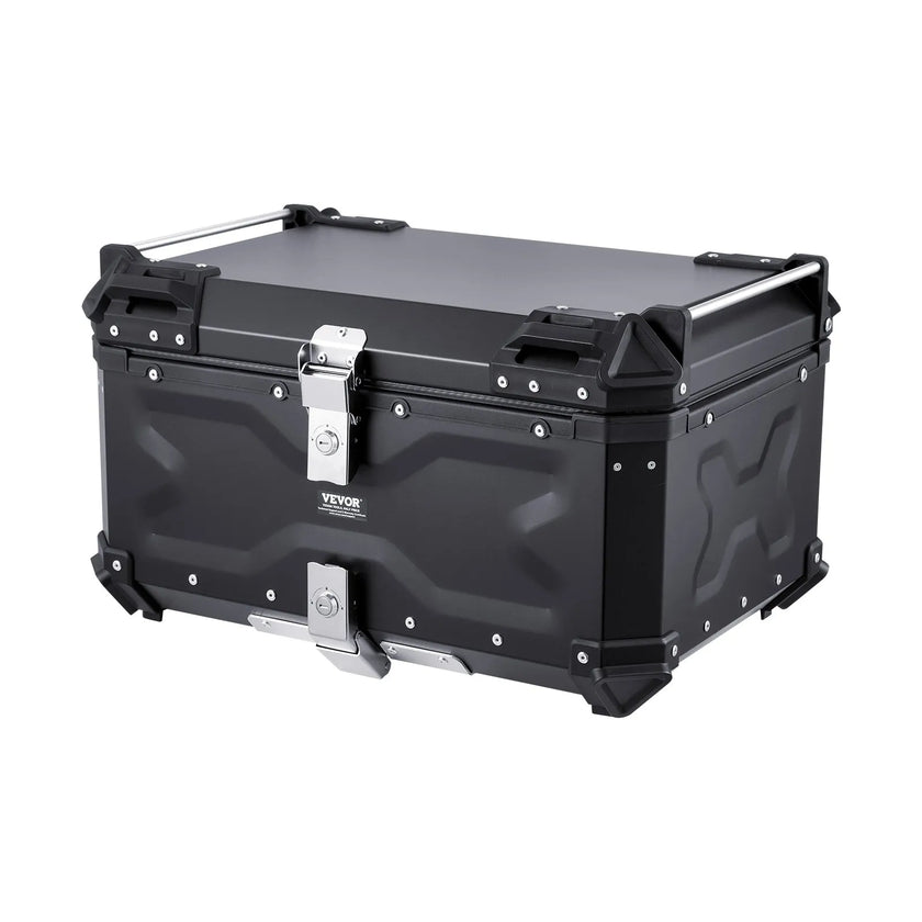 VEVOR 65L Motorcycle Top Case Universal Motorbike Tail Box with Leather Lining