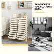 20 Drawers Rolling Storage Cart Studio Organizer-Beige