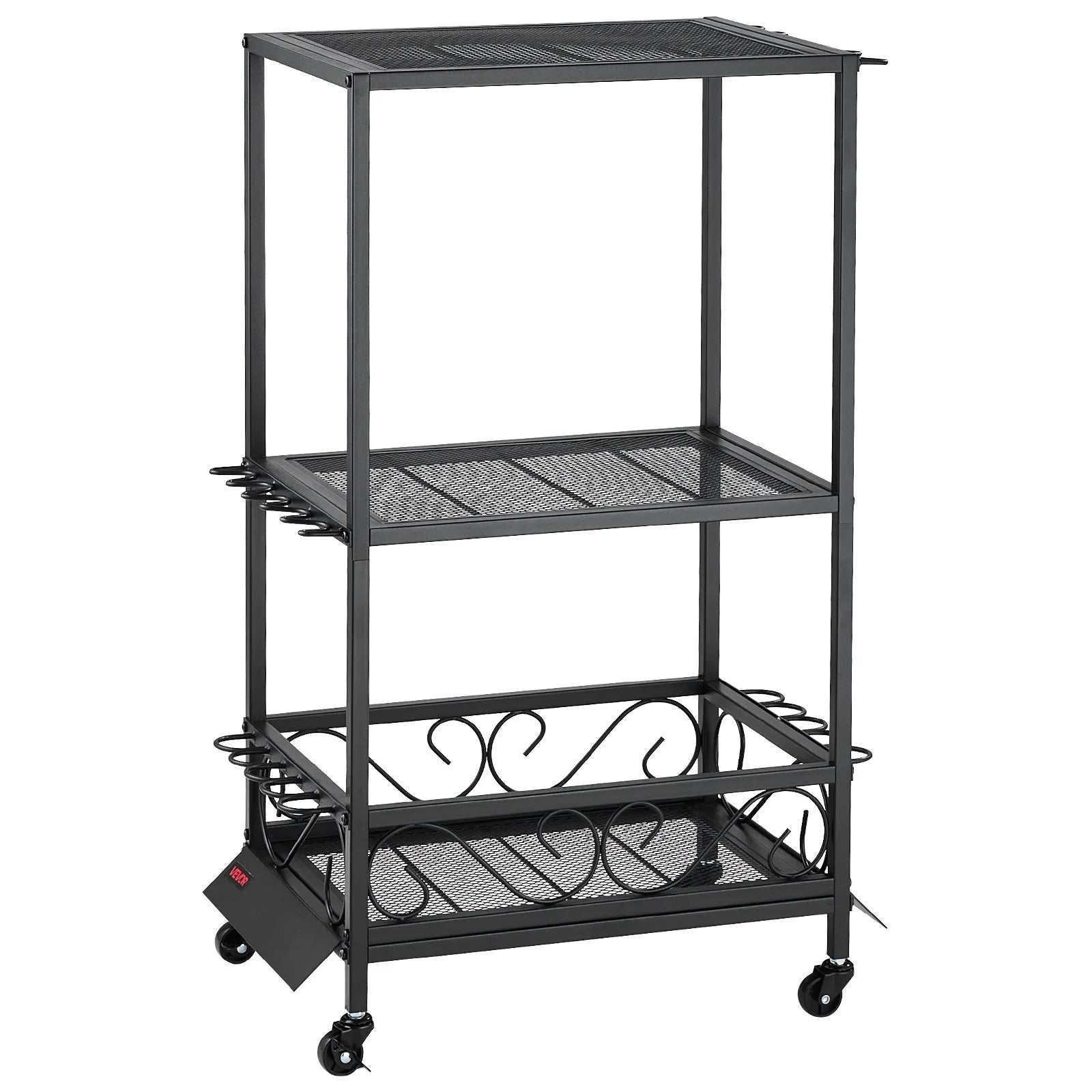 VEVOR 10 Pole Fishing Rod Holder Fishing Rack Cart Organizer for Garage Wheels