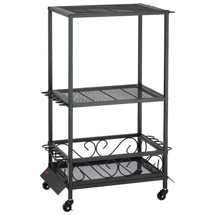 VEVOR 10 Pole Fishing Rod Holder Fishing Rack Cart Organizer for Garage Wheels
