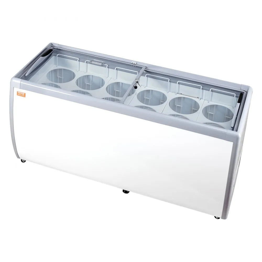 VEVOR 20 Cu.ft Commercial Ice Cream Display Case Gelato Dipping Freezer Cabinet