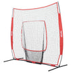 VEVOR 7x7 ft Baseball Softball Practice Net, Portable Baseball Training Net for Hitting Batting Catching Pitching, Backstop Baseball Equipment Training Aids with Carry Bag and Strike Zone