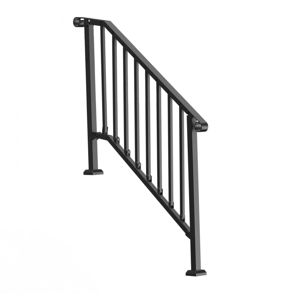 VEVOR 3-4 Step Handrails for Outdoor for Seniors Porch Deck Black Retro Arch