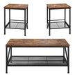 VEVOR 3 Pieces Living Room Table Sets 41.3 in Coffee Table with 2 End Tables