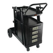 VEVOR 2-Tier 4 Drawers Welding Cart, Welder Cart with 265LBS Static Weight Capacity, 360° Swivel Wheels, Tank Storage Safety Chains, Heavy Duty Rolling for Mig Welder and Plasma Cutter
