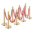 VEVOR 8 Pcs Gold Stanchion Post 6 Red Velvet Ropes Sand Injection Hollow Base