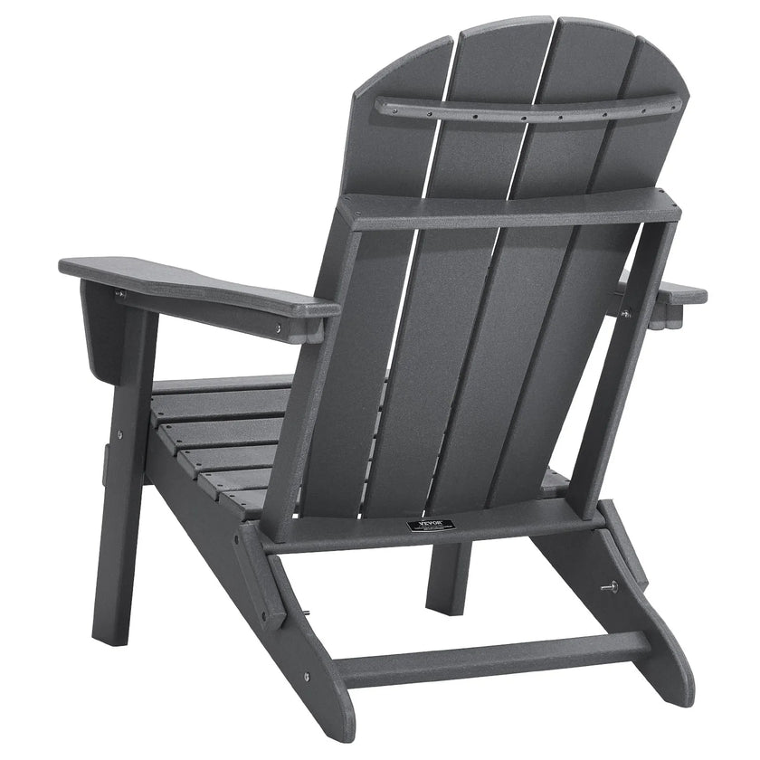 VEVOR Adirondack Chair Plastic Set of 2 All-Weather Folding Fire Pit Gray