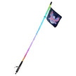 VEVOR 1 PC 3 FT Whip Light, APP & RF Remote Control Led Whip Light, Waterproof 360°Spiral RGB Chasing Lighted Whips with 2 Flags, for UTVs, ATVs, Motorcycles, RZR, Can-am, Trucks, Off-road, Go-karts