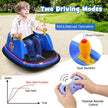 12V Electric Kids Ride On Bumper Car with Flashing Lights for Toddlers-Blue