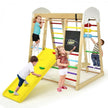 Indoor Playground Climbing Gym Wooden 8-in-1 Climber Playset for Children-Multicolor