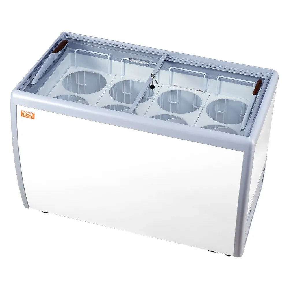 VEVOR 13.1Cu.ft Commercial Ice Cream Display Case Gelato Dipping Freezer Cabinet