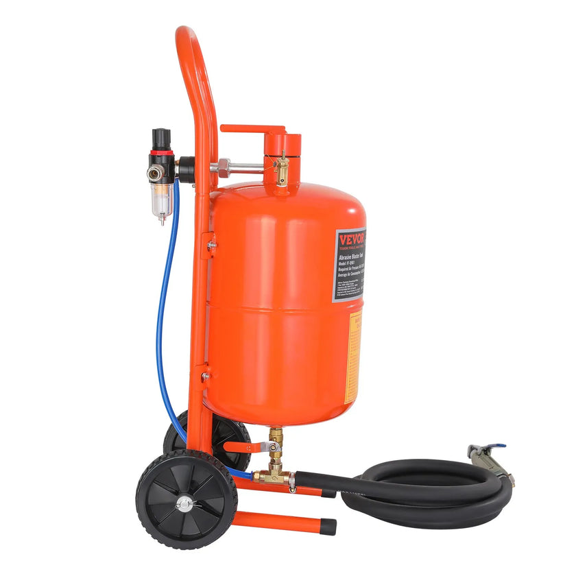 VEVOR 5 Gallon Sand Blaster, 60-110 PSI High Pressure Sandblaster, Portable Abrasive Blasting Tank, Air Sand Blasting Kit with 4 Ceramic Nozzles and Oil-Water Separator for Paint, Stain, Rust Removal