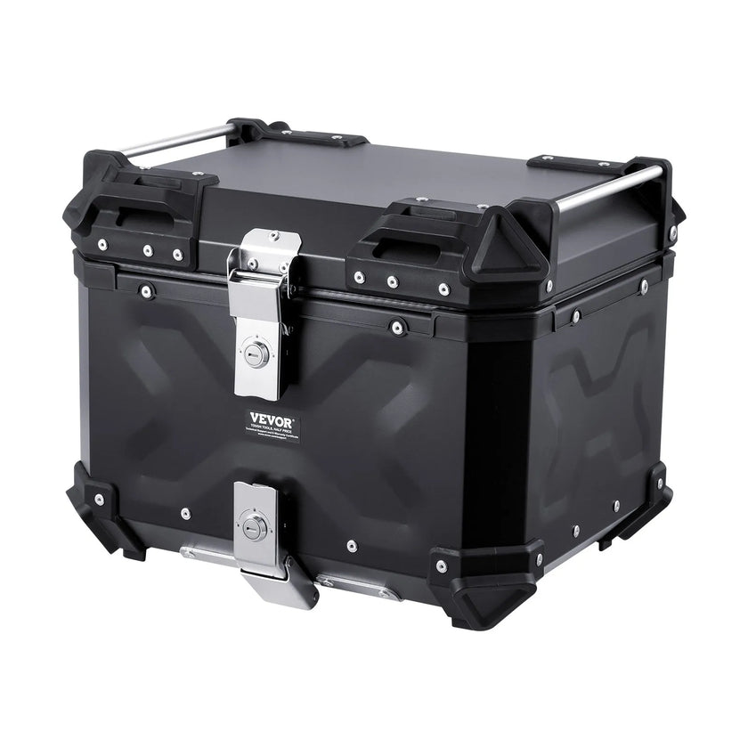 VEVOR 55L Motorcycle Top Case Universal Motorbike Tail Box with Leather Lining