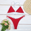 Women's Halter Triangle Bikini Set – Contrast Trim