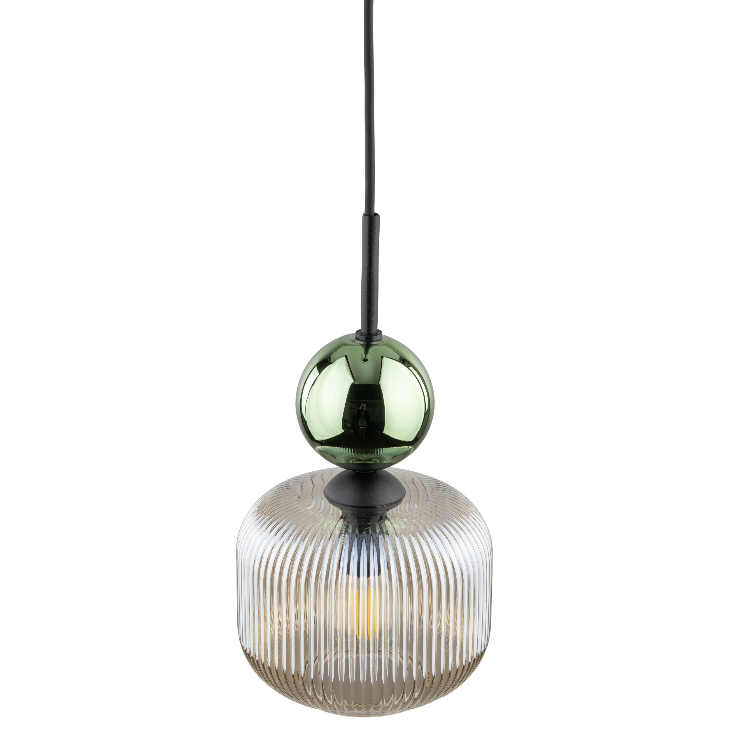 SOPHIA Ribbed Glass Pendant Light for Kitchen Island, Dining Room & Contemporary Interiors