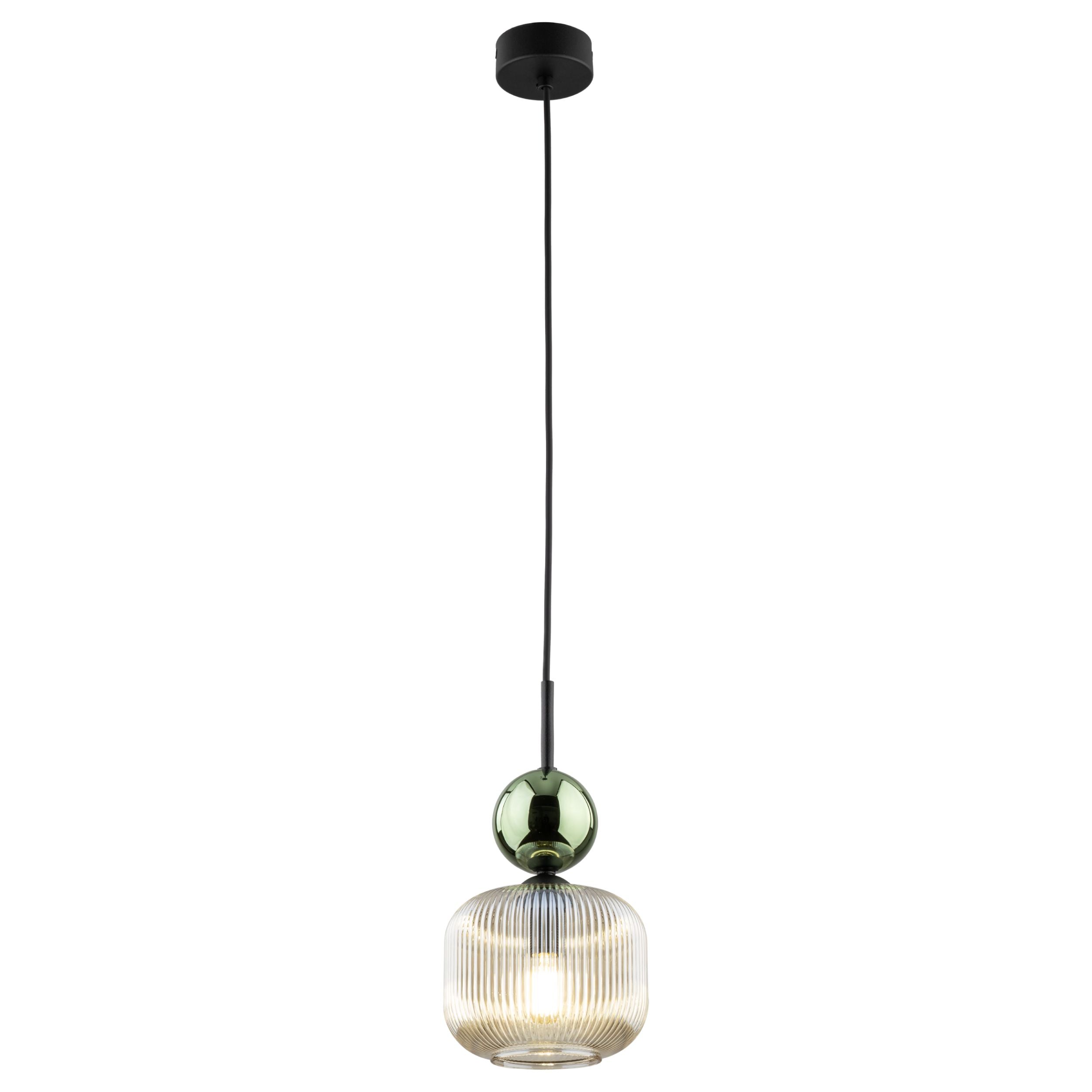 SOPHIA Ribbed Glass Pendant Light for Kitchen Island, Dining Room & Contemporary Interiors
