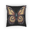 Monarch Butterfly Woven Pillow | Pixel Art Butterfly Throw Pillow