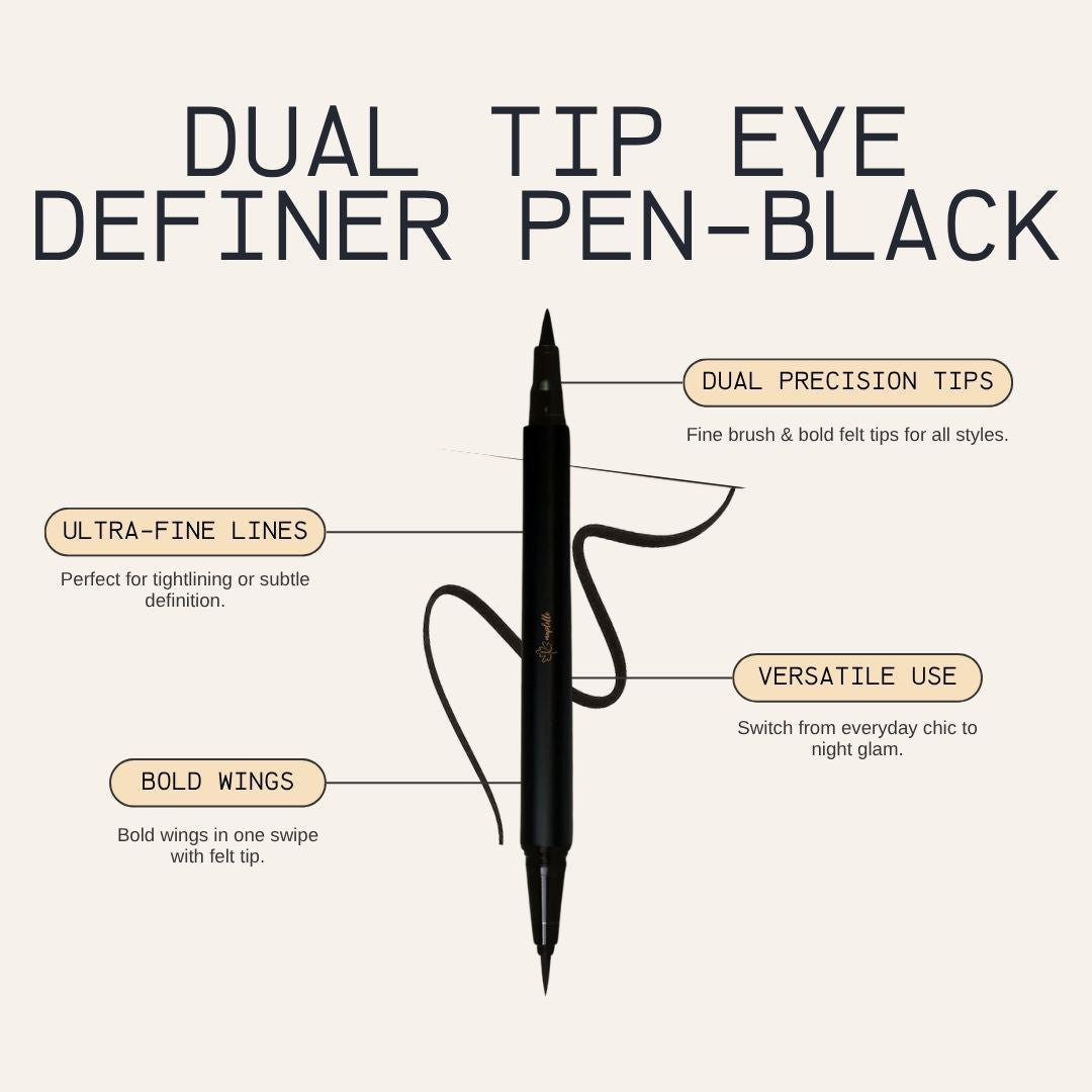 Crayon pour les yeux à double embout - Noir