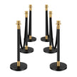 VEVOR 6 Pcs Stanchion Post with 4 Black Velvet Ropes Sand Injection Hollow Base