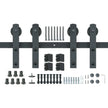 VEVOR 8FT Sliding Barn Door Hardware Kit, 330LBS Heavy Duty Barn Door Track Kit for Double Doors, Fit 3.7-4.3FT Total Wide and 1.3