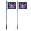 VEVOR 2 PCS 3 FT Whip Light, APP & RF Remote Control Led Whip Light, Waterproof RGB Chasing Lighted Whips with 4 Flags, for UTVs, ATVs, Motorcycles, RZR, Can-am, Trucks, Off-road, Go-karts