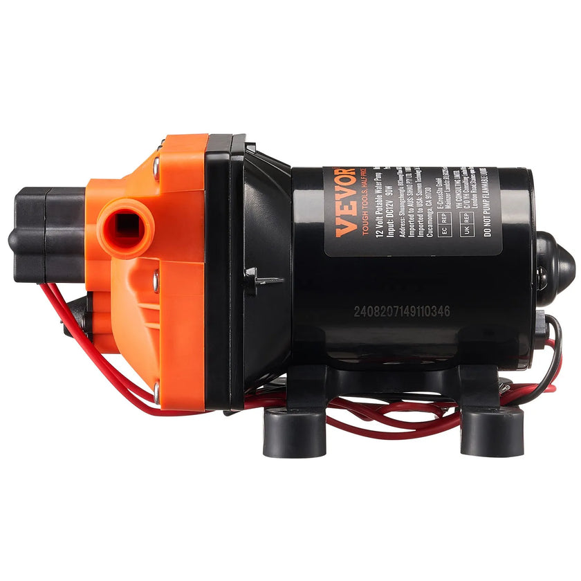 VEVOR 12V Diaphragm Pump 3GPM 11.36 L/min 4-Chamber Water Pump Pressure Switch