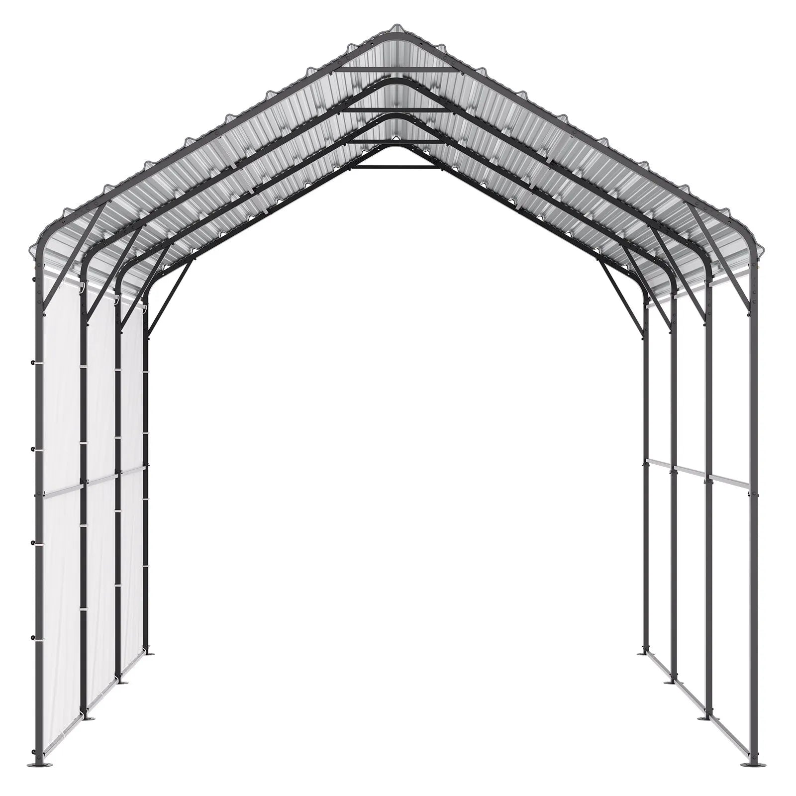 VEVOR 10' x 15' Metal Carport Heavy Duty Outdoor Car Shelter Garage for Boats